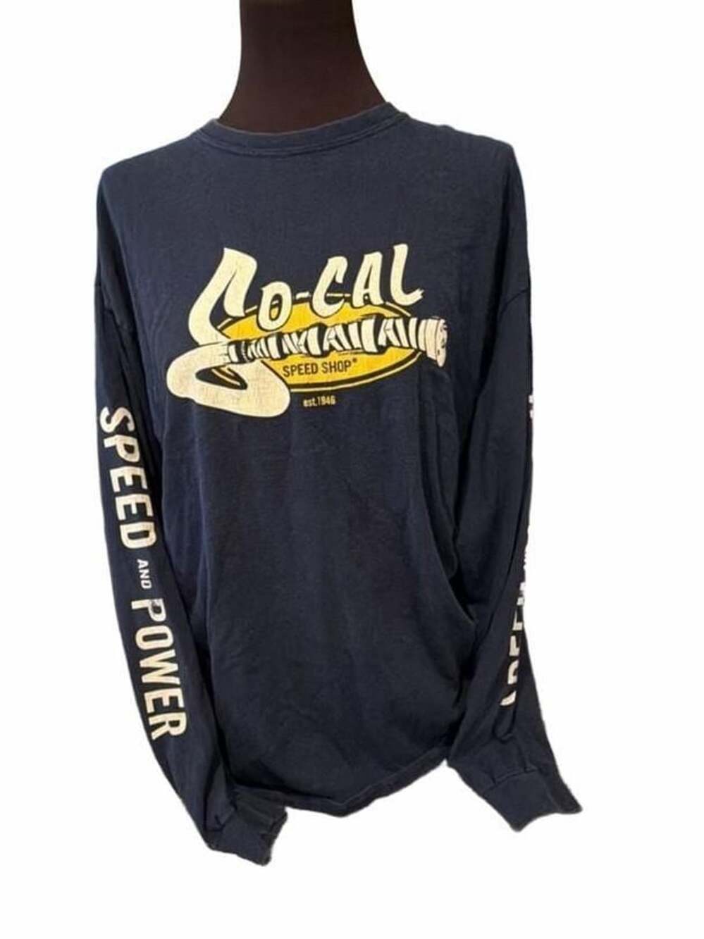 Gildan So-Cal Speed Shop Long Sleeve T-Shirt Size XL Blue